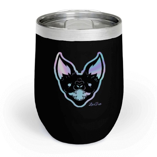 Neon Lit Fierce Bat Design Chill Wine Tumblers