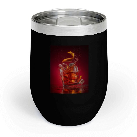 Splashing Negroni Cocktail Chill Wine Tumblers