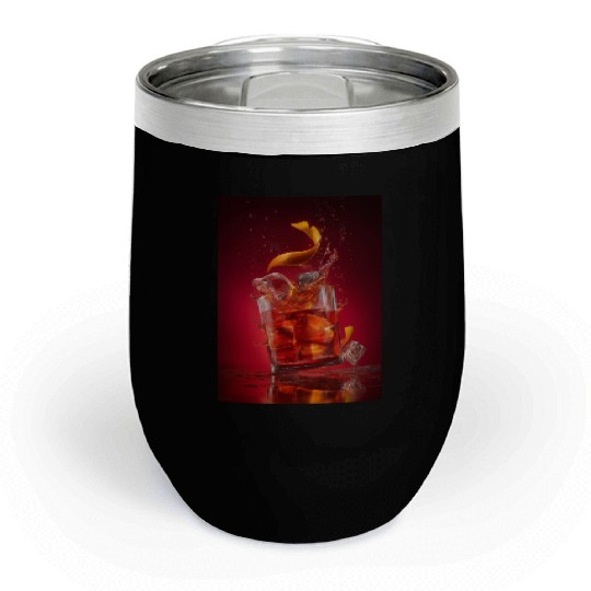 Splashing Negroni Cocktail Chill Wine Tumblers