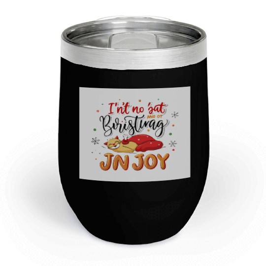 Festive Cat Joy Christmas Design Chill Wine Tumblers