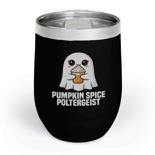 PUMPKIN SPICE POLTERGEIST - GHOST HALLOWEEN Chill Wine Tumblers