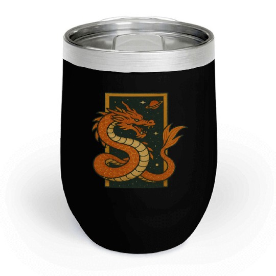 Celestial Dragon Illustration Chill Wine Tumblers