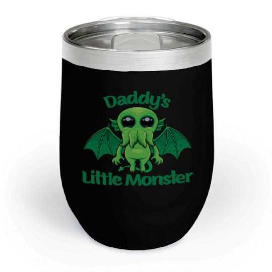 Daddy’s Little Monster Cute Baby Cthulhu Chill Wine Tumblers