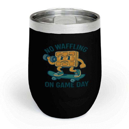 Waffle Character Skateboard Design Chill Wine Tumblers