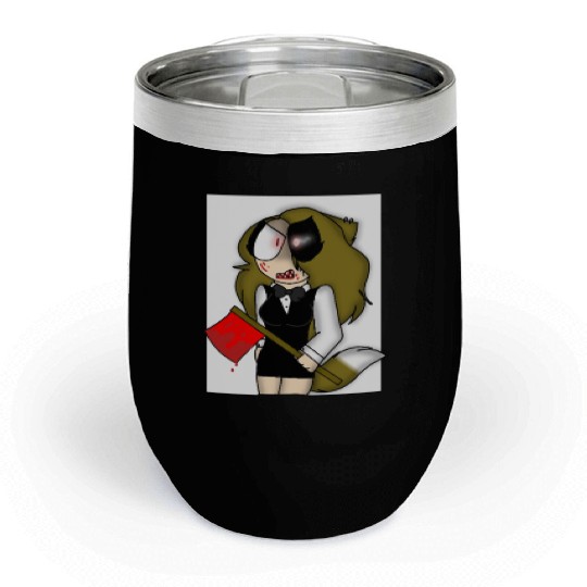 Horror-Themed Zombie Waitress Design Chill Wine Tumblers