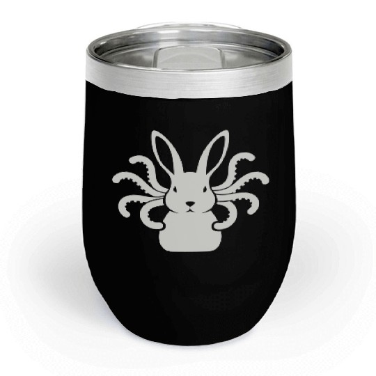 Octopus Bunny │Surreal White Cryptid Animal Mashup Chill Wine Tumblers