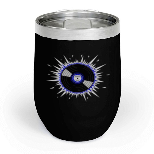 Vinyl Record Starburst Design Chill Wine Tumblers
