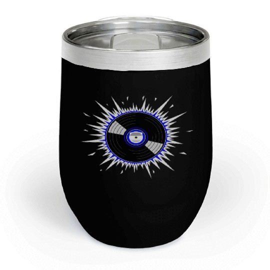 Vinyl Record Starburst Design Chill Wine Tumblers