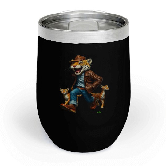 Happy Jack the Jaguar.   by m@xx. Chill Wine Tumblers