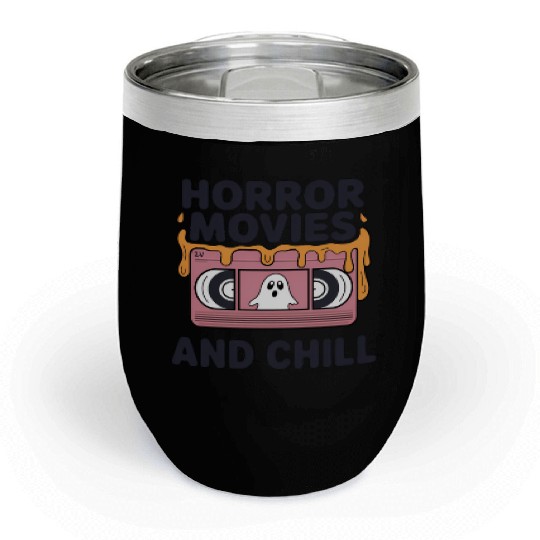 Spooky Ghost VHS Tape Chill Design Chill Wine Tumblers