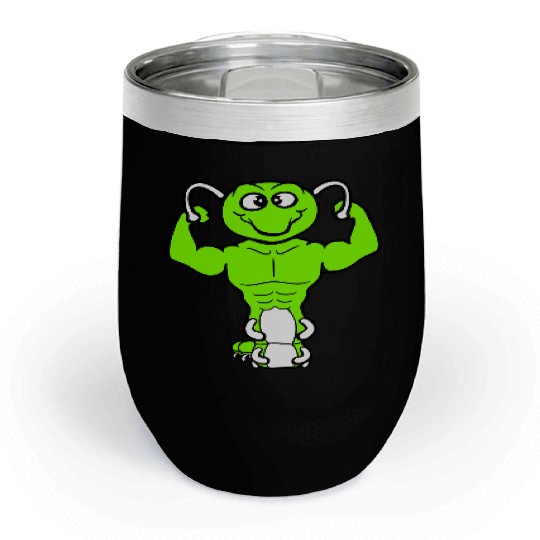 Caterpillar Bodybuilder Muscle Building Strong Fit Chill Wine Tumblers