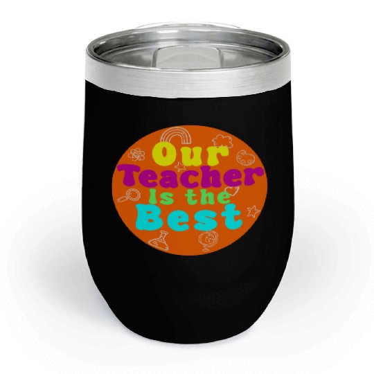Colorful Teacher Appreciation Circular Chill Wine Tumblers