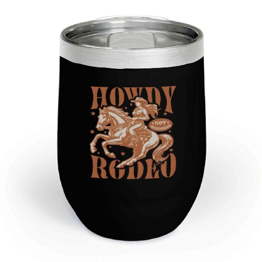 Empowered Cowgirl Riding Horse Chill Wine Tumblers