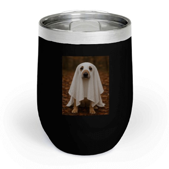 Autumn Forest Ghost Dog Tapestry Chill Wine Tumblers