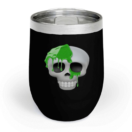 skull toxic emoticon Chill Wine Tumblers