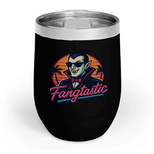 Fangtastic – Retro Vampire Neon Style Chill Wine Tumblers