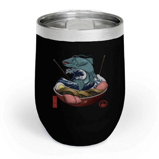 Mythic Samurai Ramen Fish Japanese Art Chill Wine Tumblers