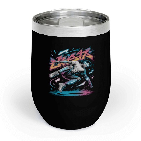 Cyber Skater Skateboarder Streetwear Futuristic Chill Wine Tumblers