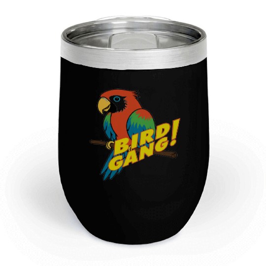 Bird Gang Parrot Cartoon Sticker | Tropical Funny  Chill Wine Tumblers