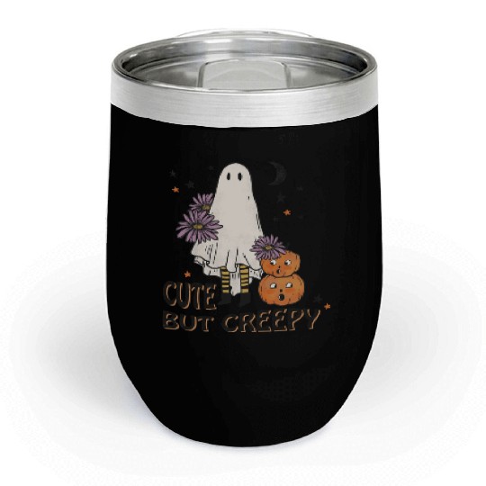 Cute but Creepy Ghost Chill Wine Tumblers