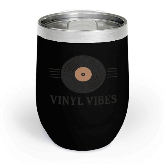 Vinyl Vibes Record Design Chill Wine Tumblers