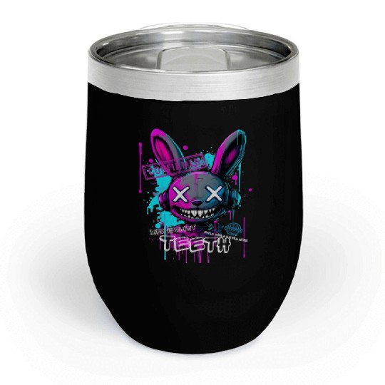 Graffiti Bunny Teeth Streetwear Chill Wine Tumblers