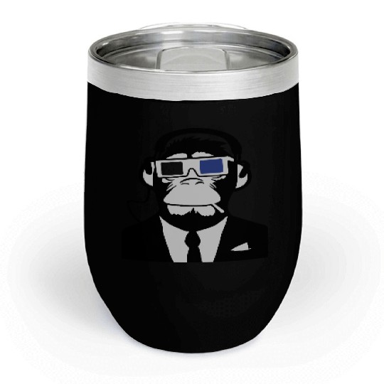 3D Ape Monkey Club Electro Motive Headphones Chill Wine Tumblers