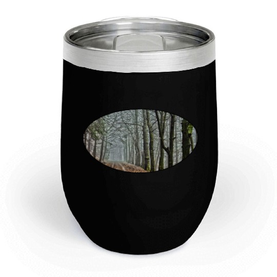Forest - Nature - Park - Trees - Rural - Dirt Road Chill Wine Tumblers