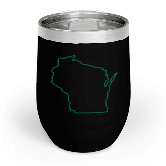 Wisconsin State Outline Design Chill Wine Tumblers