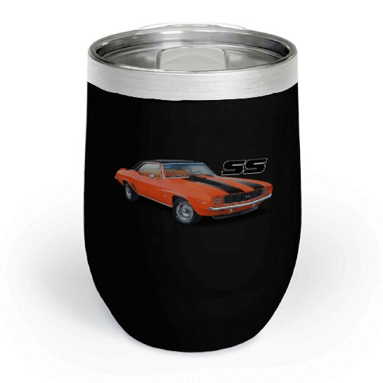 1969 Orange Camaro Chill Wine Tumblers
