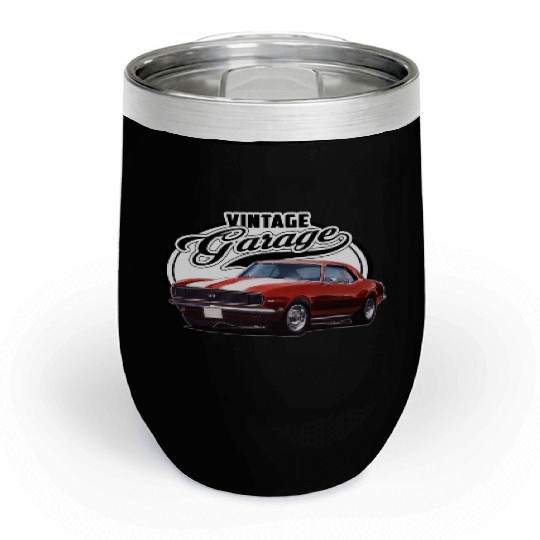 Vintage Camaro Garage Chill Wine Tumblers
