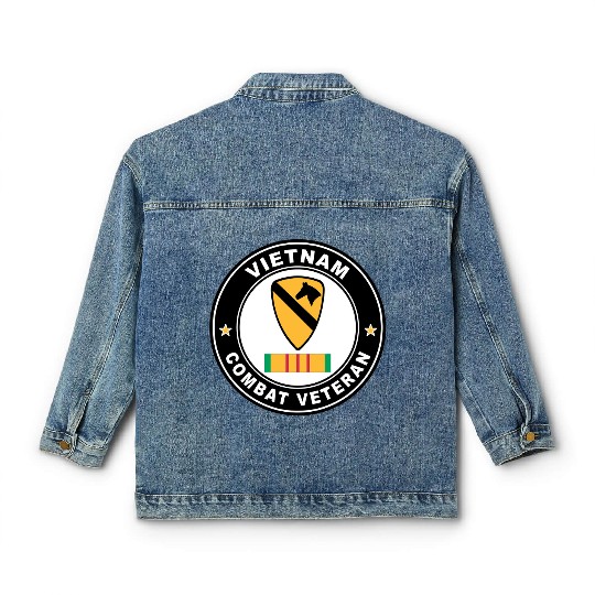 1st Cavalry Division Vietnam Combat Veteran Classic Women's Denim Jackets