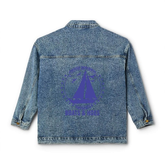 boating, boat, boat captain, boats and hoes, boats Classic Women's Denim Jackets