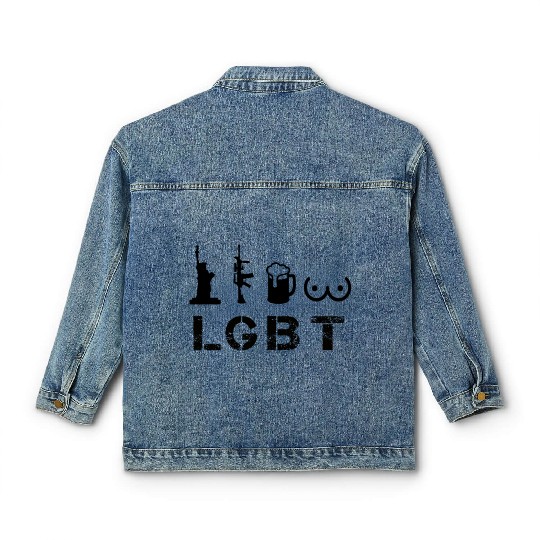 LGBT-liberty, Guns, Beer and Tits Classic Women's Denim Jackets