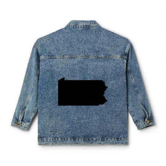 Pennsylvania map Classic Women's Denim Jackets