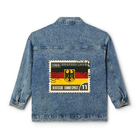 germany post stamp Classic Women's Denim Jackets