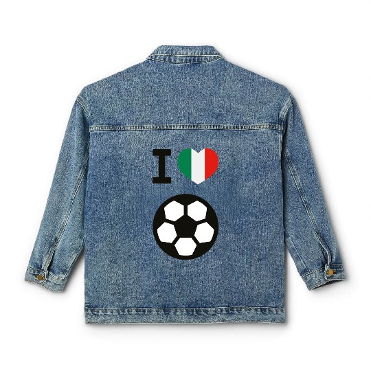 I love Italian football Classic Women's Denim Jackets