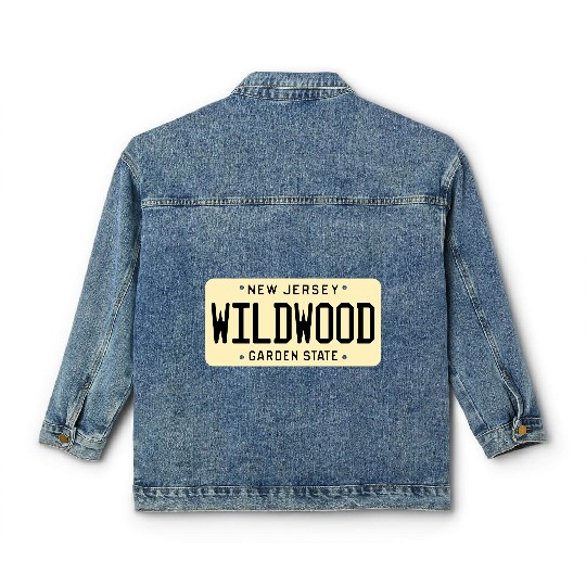 Wildwood New Jersey License Plate Classic Women's Denim Jackets