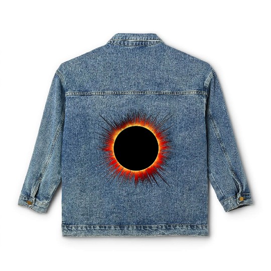 Solar Eclipse Flare Burst Cartoon Classic Women's Denim Jackets