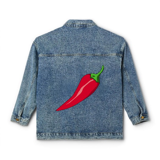 paprika chilli chili pepper citrus veggie gemuese Classic Women's Denim Jackets