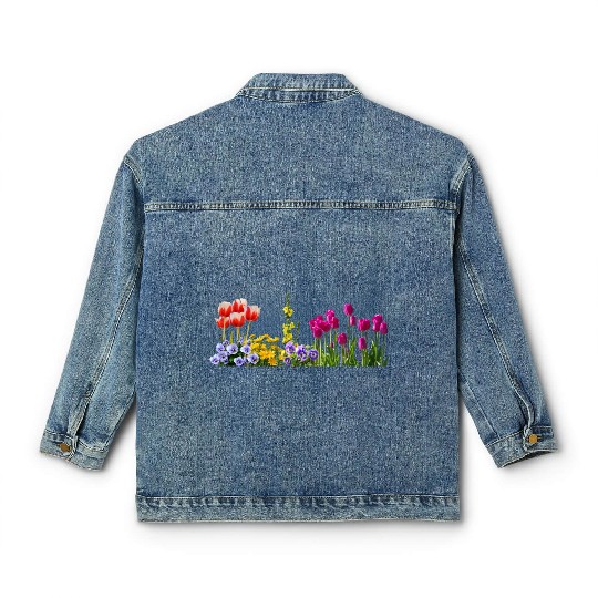 pansy stiefmuetterchen blumen flowers tulpen tulip Classic Women's Denim Jackets