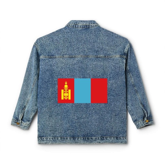 flag mongolia Classic Women's Denim Jackets