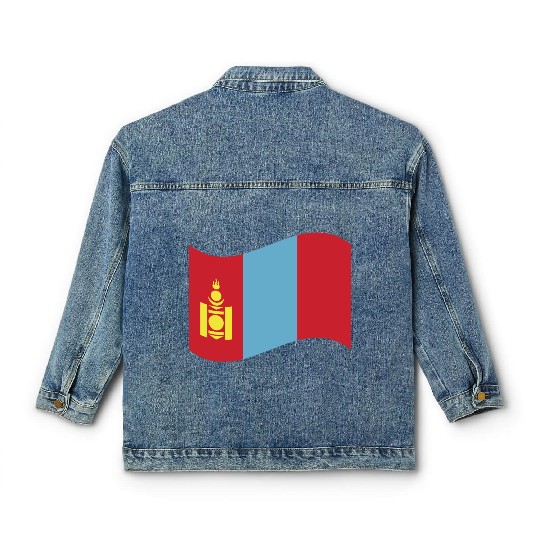 flag mongolia Classic Women's Denim Jackets