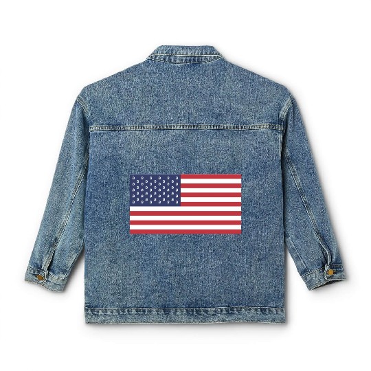 Bitcoin US Flag Classic Women's Denim Jackets