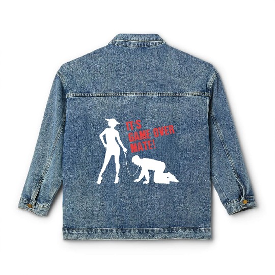 Funny Grunge Game Over Mate Stag Night Party Classic Women's Denim Jackets