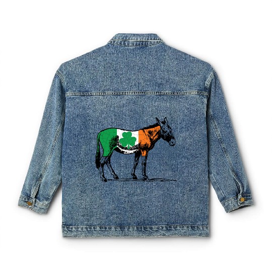 Irish Flag Donkey Classic Women's Denim Jackets