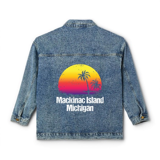 Summer Vacation Mackinac Island Classic Women's Denim Jackets