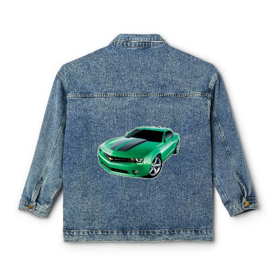 GREEN CHEVY CAMARO Classic Women's Denim Jackets