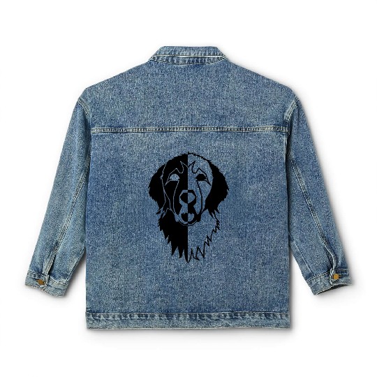 Great Pyrenees Head Classic Women's Denim Jackets