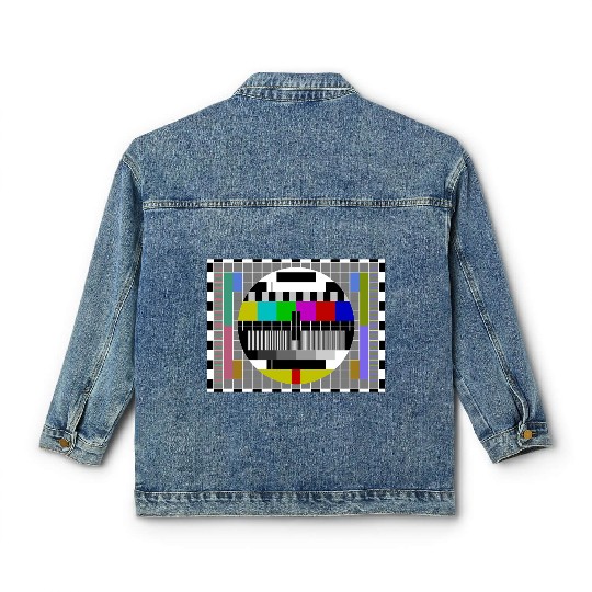 TV Video Test Pattern Screen Classic Women's Denim Jackets